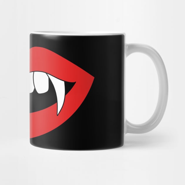 Cartoon Monster Vampire red lips with sharp teeth by galaxieartshop